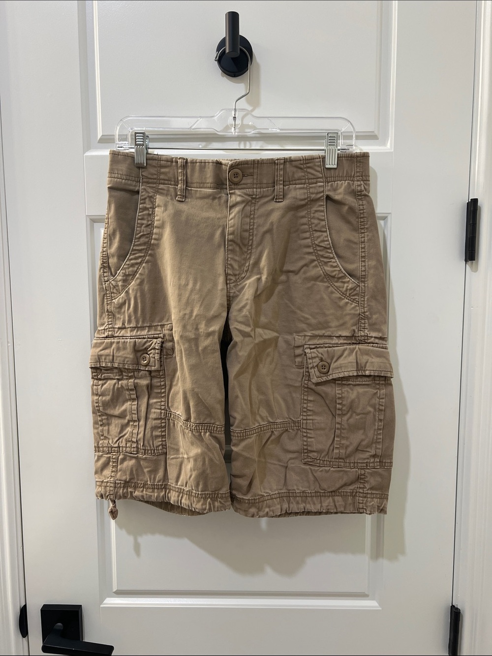 Men's Tan Cargo Shorts - Classic Utility Pocket Style